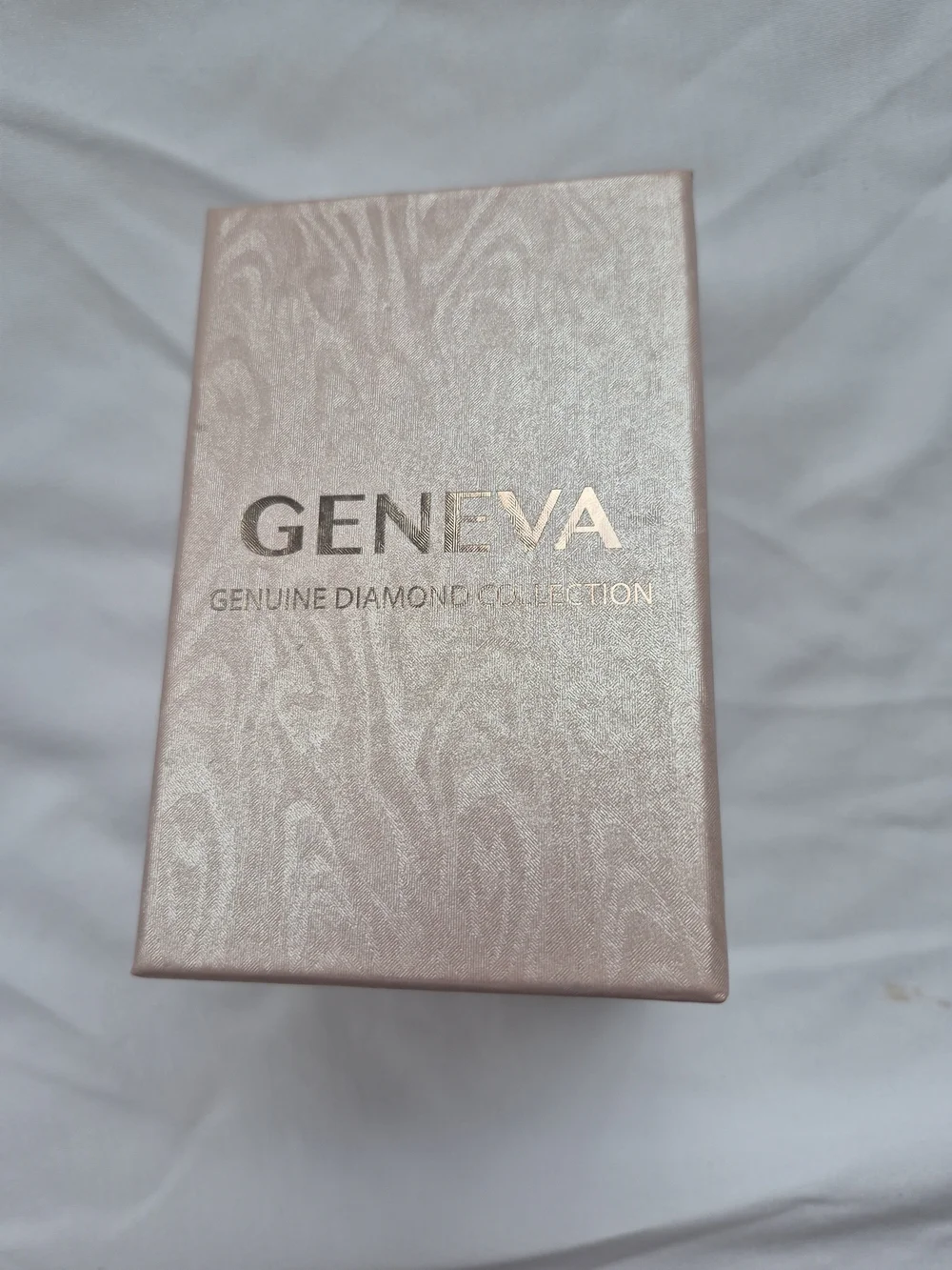 Geneva Gold Mesh Strap Watch with Pink Dial